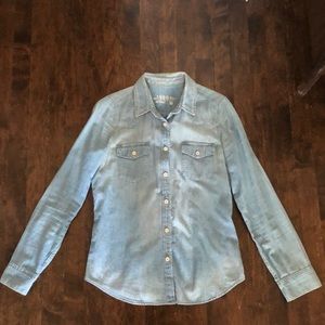 Denim button-up